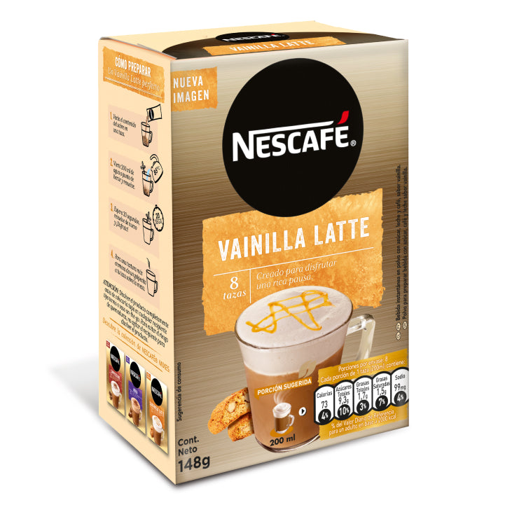 NESCAFÉ Cappuccino Latte Vainilla - 8 sobres